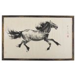 CHINESE SCHOOL, 20TH CENTURY GALLOPING HORSE Ink on paper, cm. 50 x 84,5 Framed SCUOLA CINESE, XX