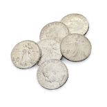 SIX COINS, KINGDOM OF ITALY Vittorio Emanuele III King of Italy d / Head to the left, at the