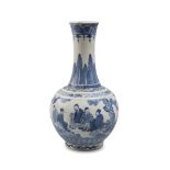 PORCELAIN VASE, CHINA LATE 19TH CENTURY in white and blue enamel, entirely decorated with