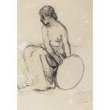 ITALIAN PAINTER, 19TH CENTURY Study of figure Charcoal on paper, cm. 26 x 18 Charcoal sketch on