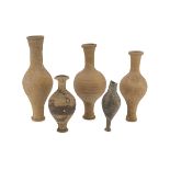 LOT OF FIVE OINTMENT VASES, 3rd-2nd CENTURY B.C. in clay. Entire. h. cm. 10-19. The find is reported