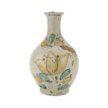 FLASK IN MAIOLICA, CAMPANIAN WORKSHOP 19TH CENTURY in white enamel and polychromy, decorated with