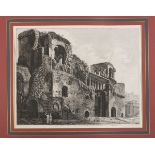 LUIGI ROSSINI (Ravenna 1790 - Rome 1857) View of the Towers of the Belisario Etching, cm. 44 x 55