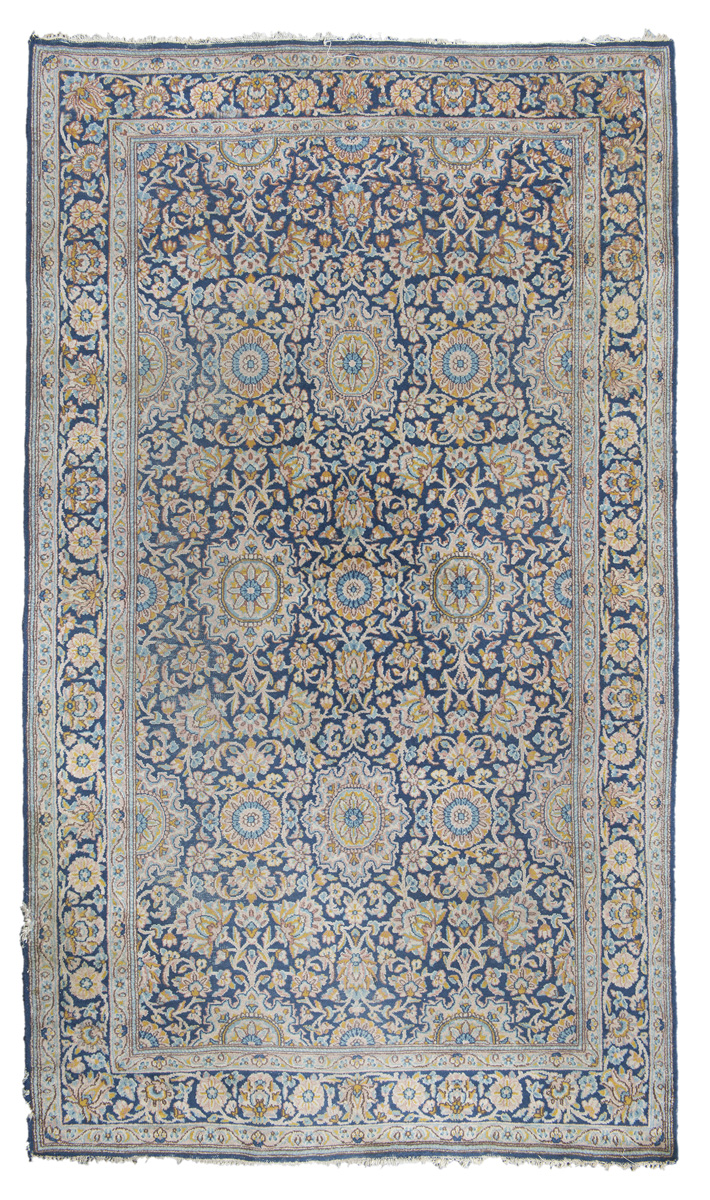 KIRMAN CARPET, EARLY 20TH CENTURY with design of small medallions and secondary motifs of shoots