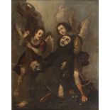 FLORENTINE PAINTER, 17TH CENTURY St. Francis assisted by the angels Oil on canvas, cm.97 x 77