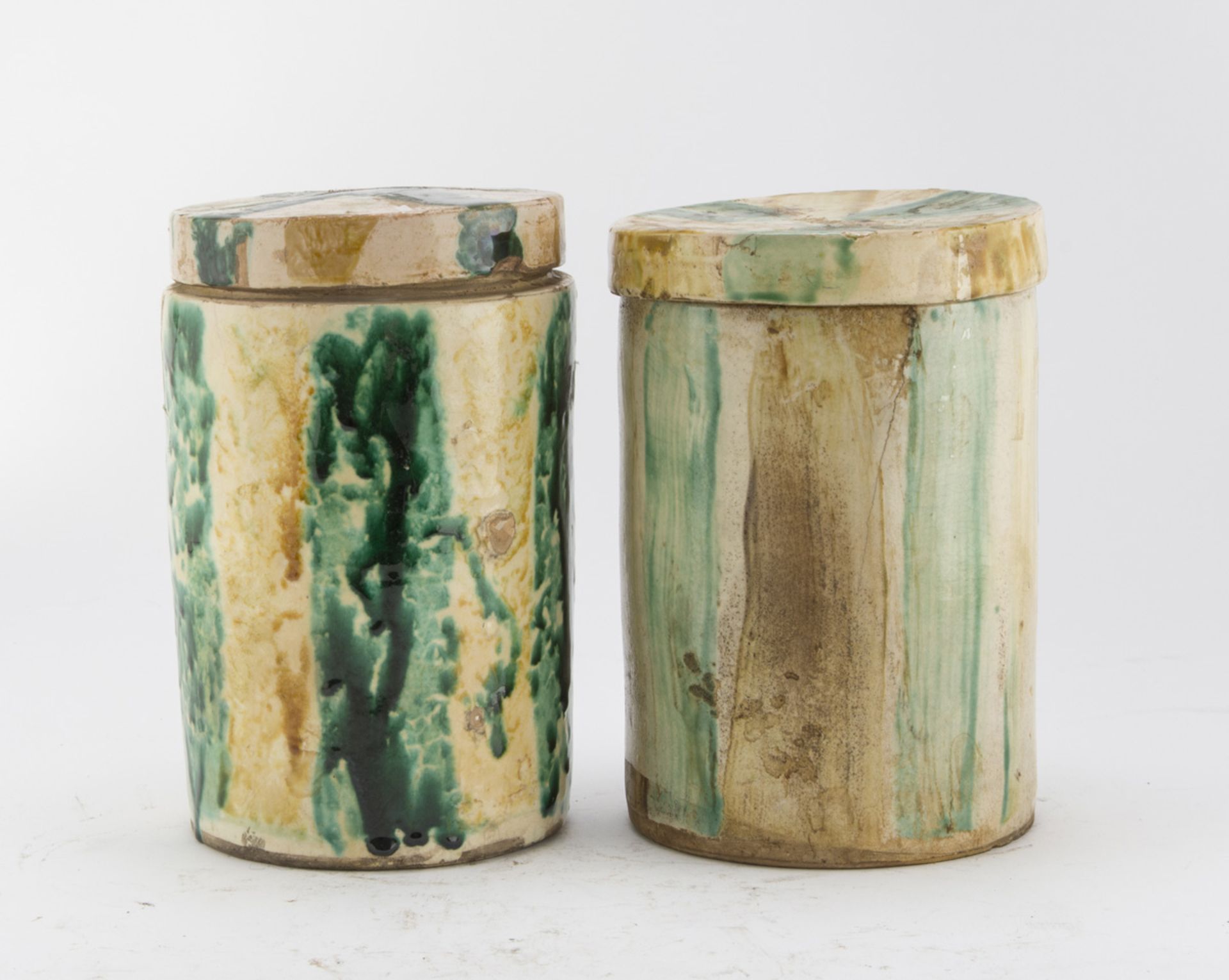 A PAIR OF FOOD JARS APULIA 19TH CENTURY