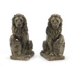 A PAIR OF SCULPTURES IN COMPOSITE MATERIAL LATE 19TH CENTURY