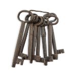 EIGHT KEYS IN IRON 17TH CENTURY