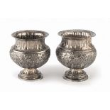 A PAIR OF SMALL SILVER VASES ITALY 1872/1935