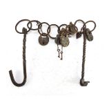CHAIN WITH PADLOCKS IN WROUGHT IRON 17TH CENTURY
