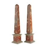 A PAIR OF OBELISK MODELS 20TH CENTURY