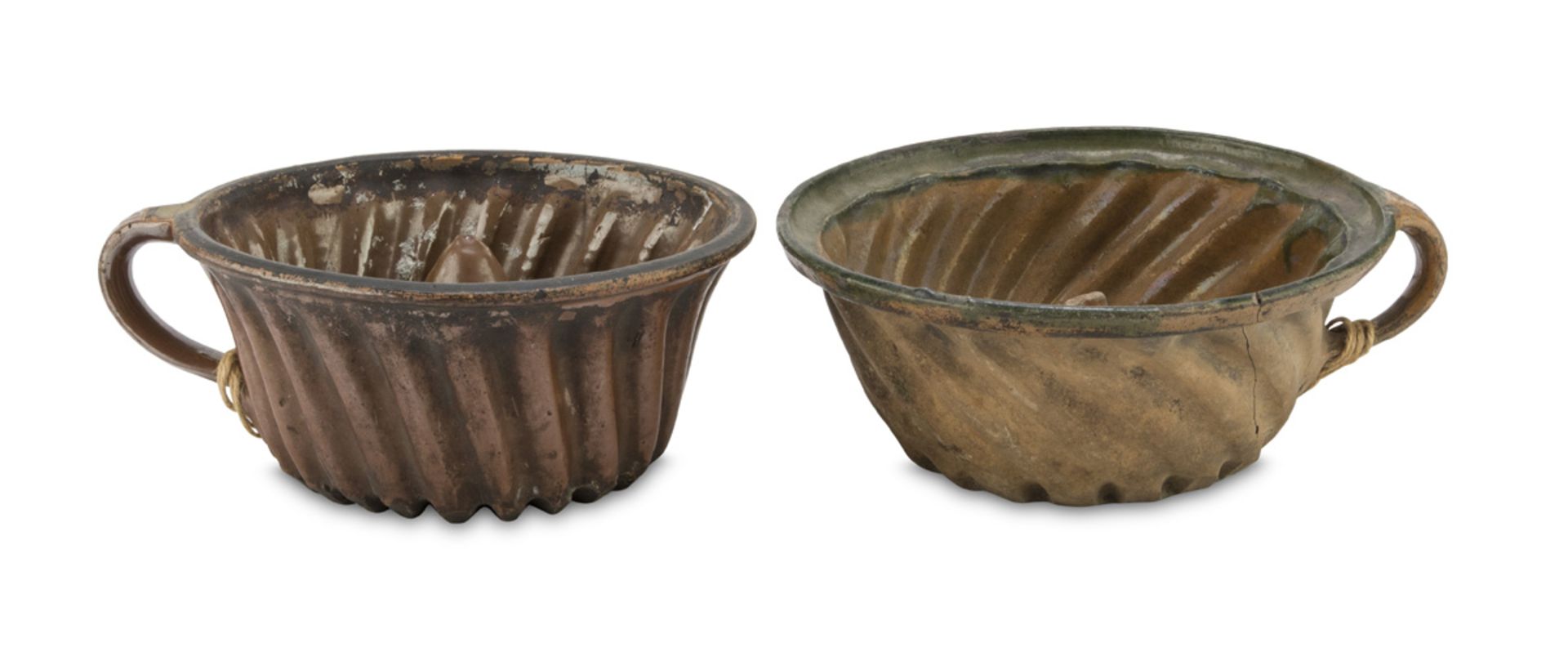 TWO EARTHENWARE MOLDS SOUTHERN ITALY 19TH CENTURY