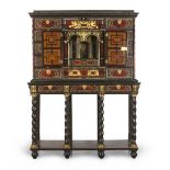 EXTRAORDINARY COIN CABINET IN EBONY AND TURTLE FLANDERS 17TH CENTURY