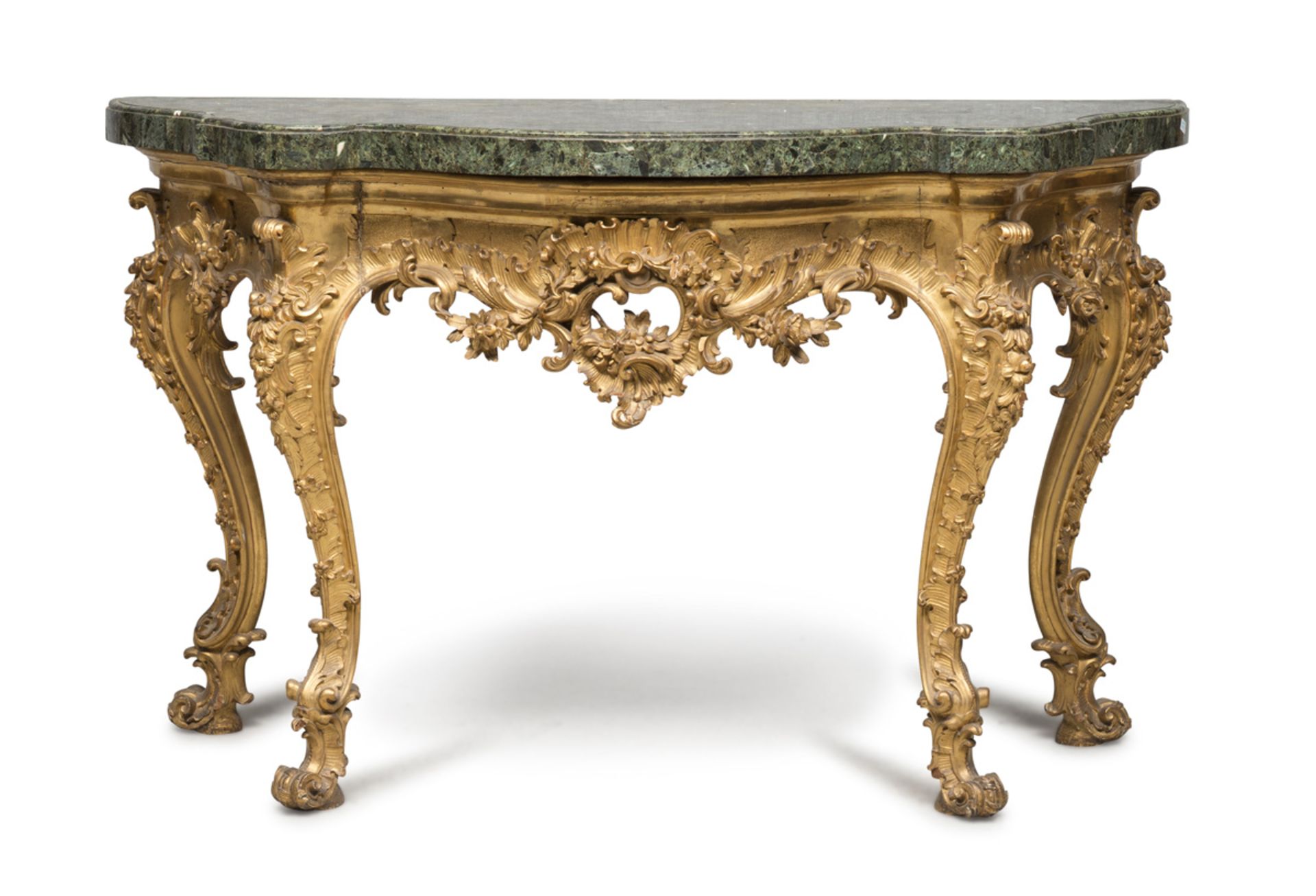 SPLENDID CONSOLE IN GILTWOOD ROME OR NAPLES 18TH CENTURY