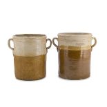 A PAIR OF FOOD JARS GROTTAGLIE LATE 19TH CENTURY