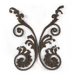 RARE PAIR OF SPIRALS IN WROUGHT IRON PROBABLY ROME 16TH CENTURY