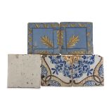 FIVE TILES IN MAIOLICA 19TH CENTURY