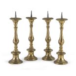 FOUR CANDLESTICKS IN BRONZE LATE 18TH CENTURY