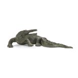 SCULPTURE OF CROCODILE IN BRONZE 20TH CENTURY