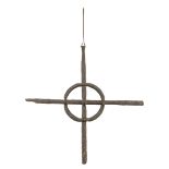 RARE CROSS IN WROUGHT IRON ROMANESQUE PERIOD (10TH-11TH CENTURY)