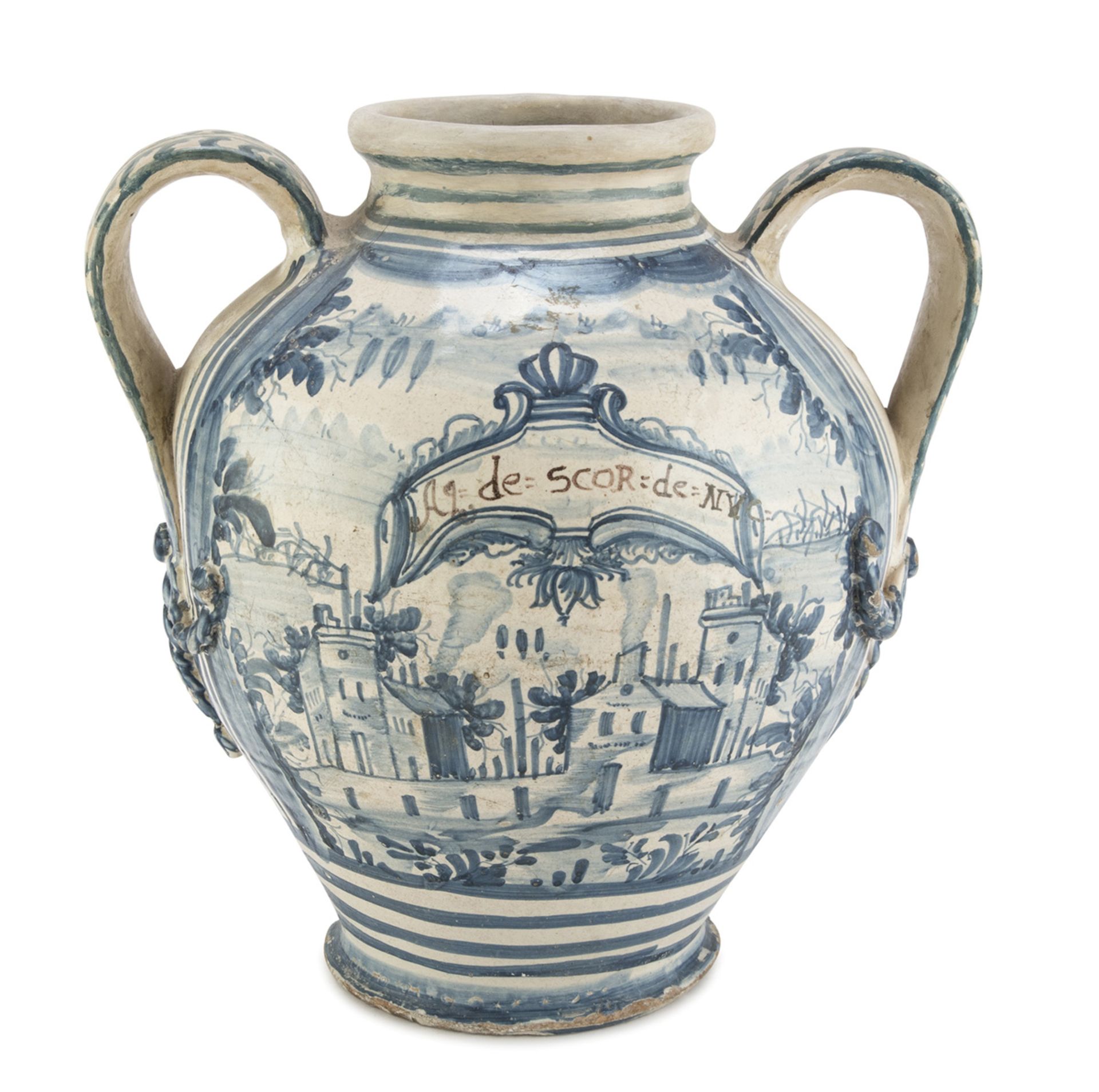 PHARMACY BOTTLE IN MAIOLICA CAMPANIAN WORKSHOP 19TH CENTURY