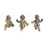 THREE MIGNON PUTTO FIGURES IN ORMOLU 19TH CENTURY