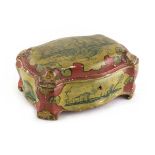 RARE BOX IN LACQUERED WOOD VENICE 19TH CENTURY