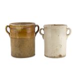 TWO EARTHENWARE FOOD JARS APULIA 19TH CENTURY