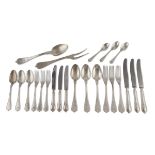 CUTLERY SET IN SILVER-PLATED METAL ITALY 20TH CENTURY