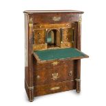 BEAUTIFUL SECRETAIRE IN FEATHER MAHOGANY EMPIRE PERIOD