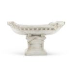 MODEL OF ROMAN SHIP IN WHITE MARBLE LATE 17TH CENTURY