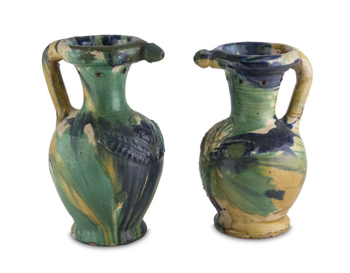 A PAIR OF JUGS IN EARTHENWARE SEMINARA LATE 19TH CENTURY