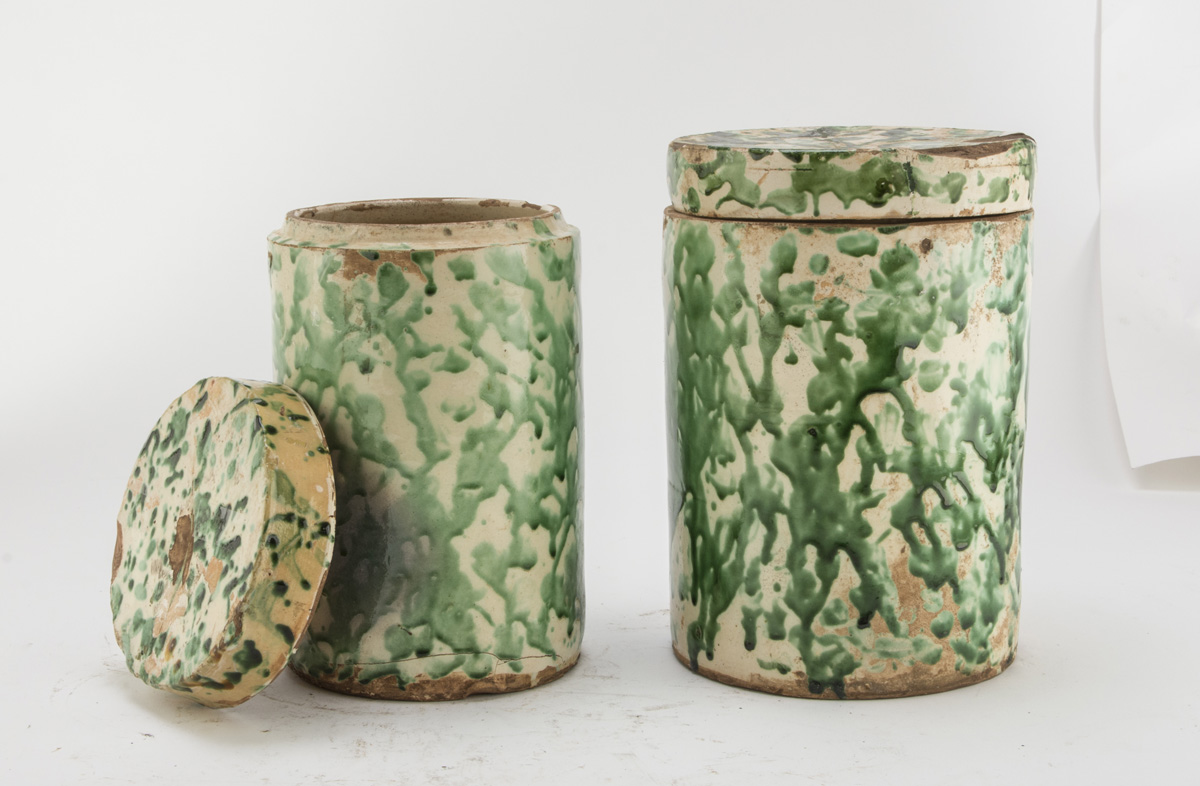 A PAIR OF FOOD JARS APULIA 19TH CENTURY