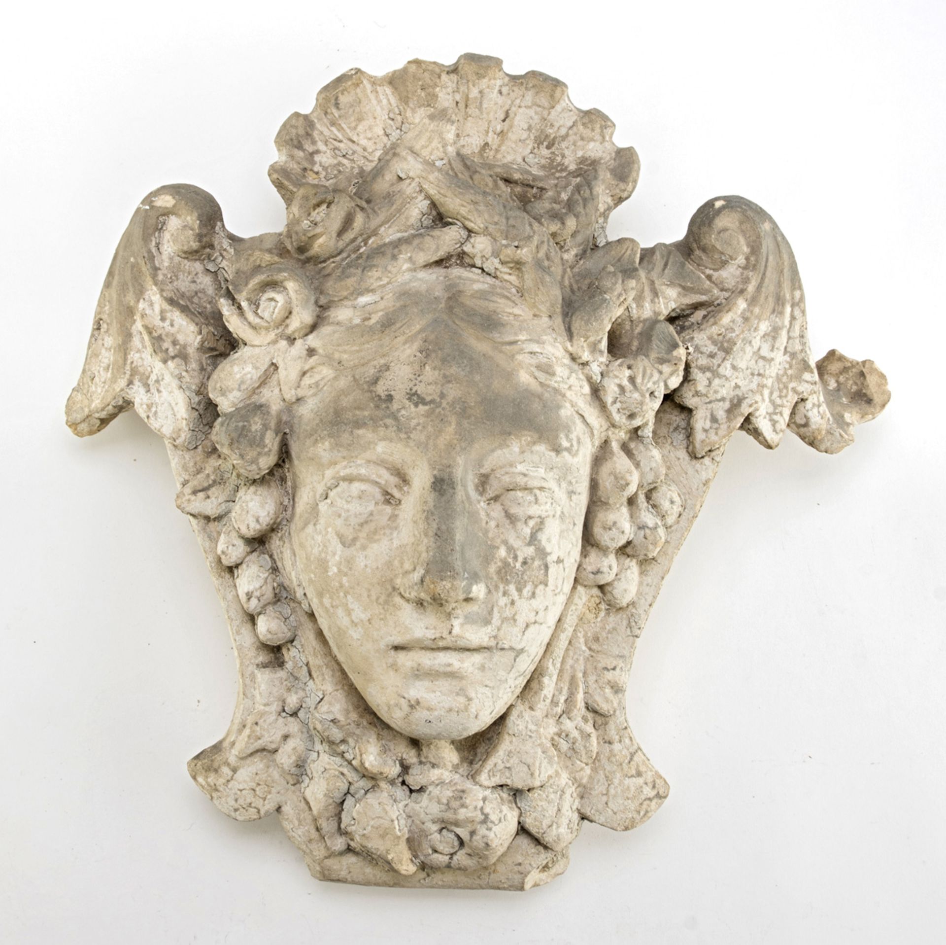 BACCHIC MASK IN PLASTER 19TH CENTURY