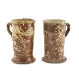 PAIR OF JUGS IN EARTHENWARE GROTTAGLIE LATE 19TH CENTURY