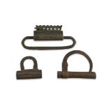 THREE SMALL PADLOCKS IN IRON 17TH-18TH CENTURY