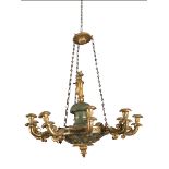 BEAUTIFUL CHANDELIER IN LACQUERED AND GILDED WOOD PROBABLY NAPLES EARLY 19TH CENTURY