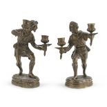 A PAIR OF BRONZE CANDLESTICKS CENTRAL EUROPE 19TH CENTURY