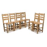 SIX CHAIRS IN FIR 19TH CENTURY