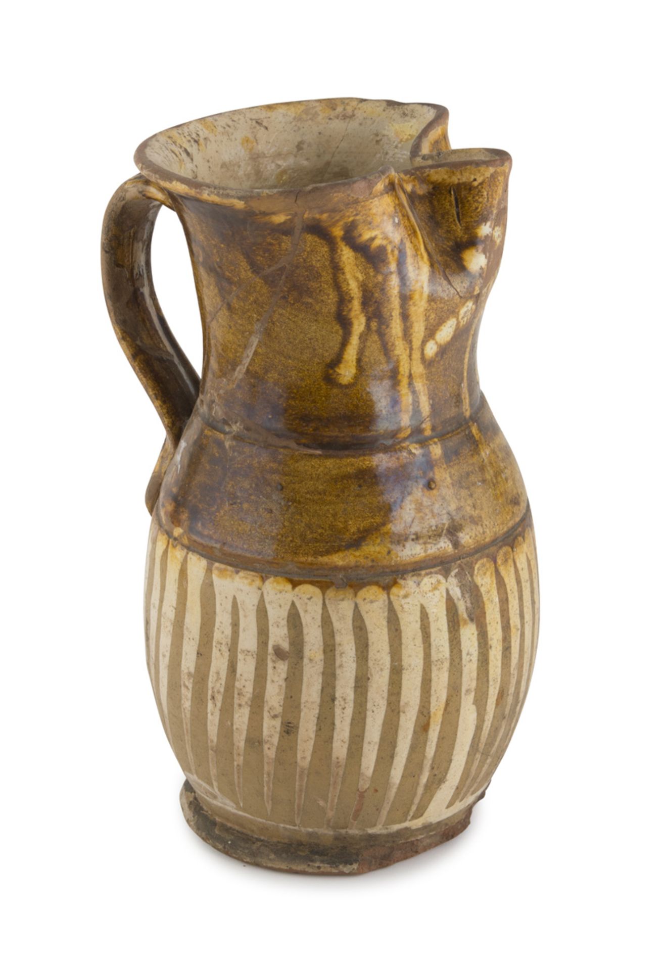 EARTHENWARE PITCHER GROTTAGLIE LATE 19TH CENTURY