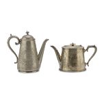 TWO TEAPOTS IN SHEFFIELD ENGLAND EARLY 20TH CENTURY