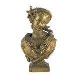 REMAIN OF ROMAN WOMAN'S BUST IN ANTIMONY EARLY 19TH CENTURY
