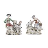 A PAIR OF PORCELAIN GROUPS MEISSEN EARLY 20TH CENTURY