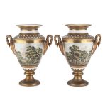 BEAUTIFUL PAIR OF PORCELAIN VASES PARIS SECOND HALF OF THE 19TH CENTURY