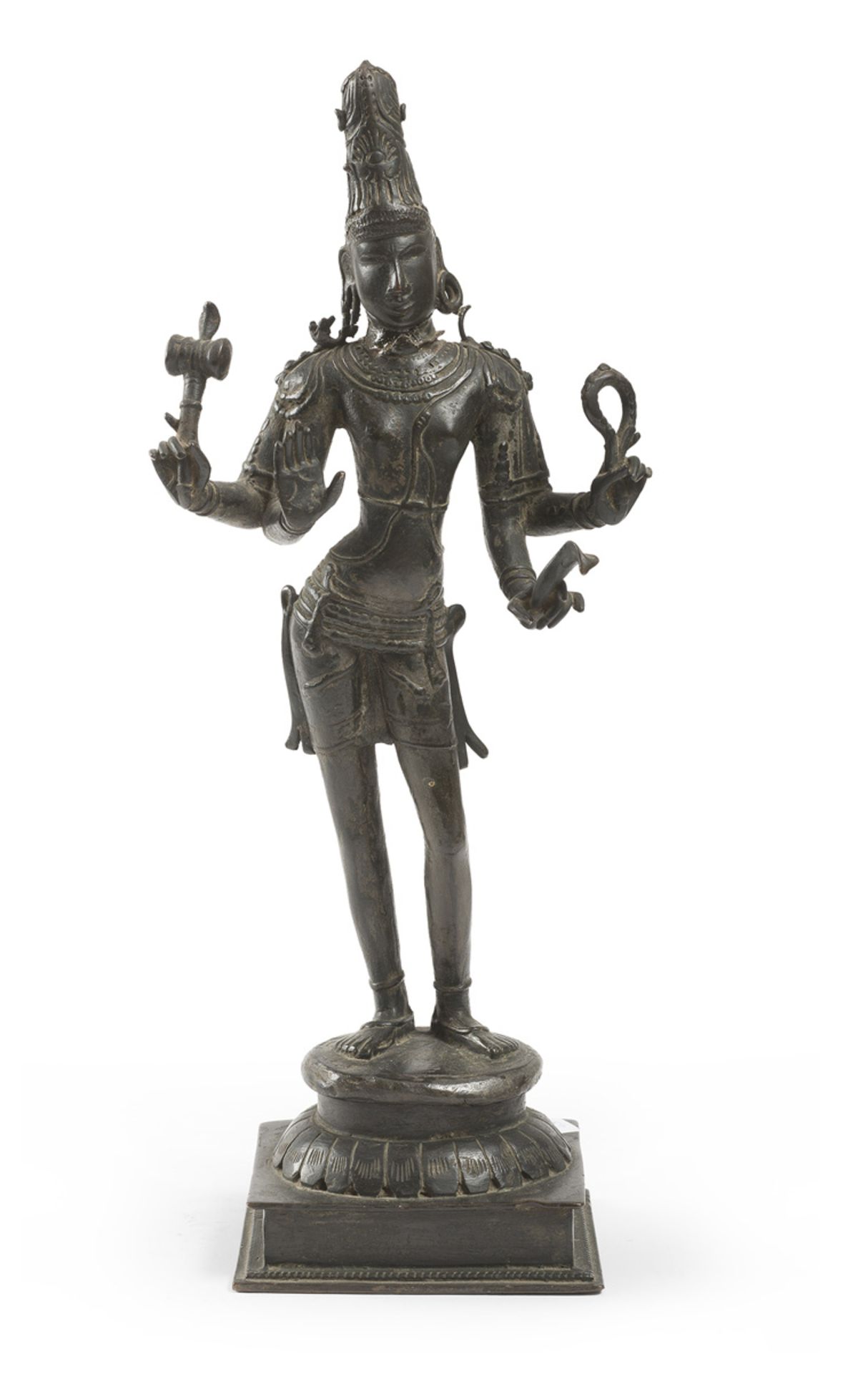BRONZE SCULPTURE WITH BURNISHED PATINA INDIA 19TH CENTURY
