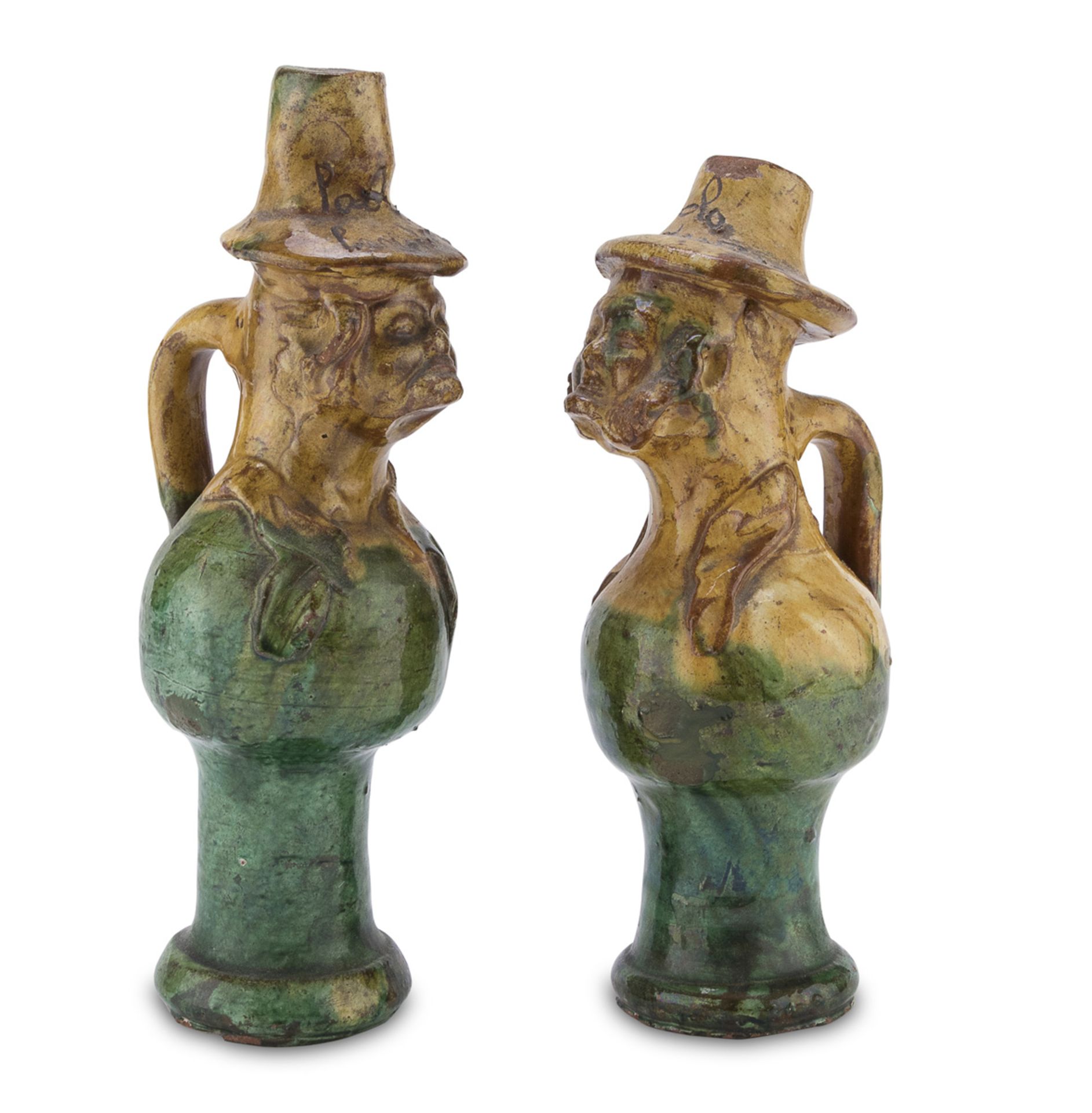 PAIR OF FLASKS IN CERAMICS SEMINARA 19TH CENTURY