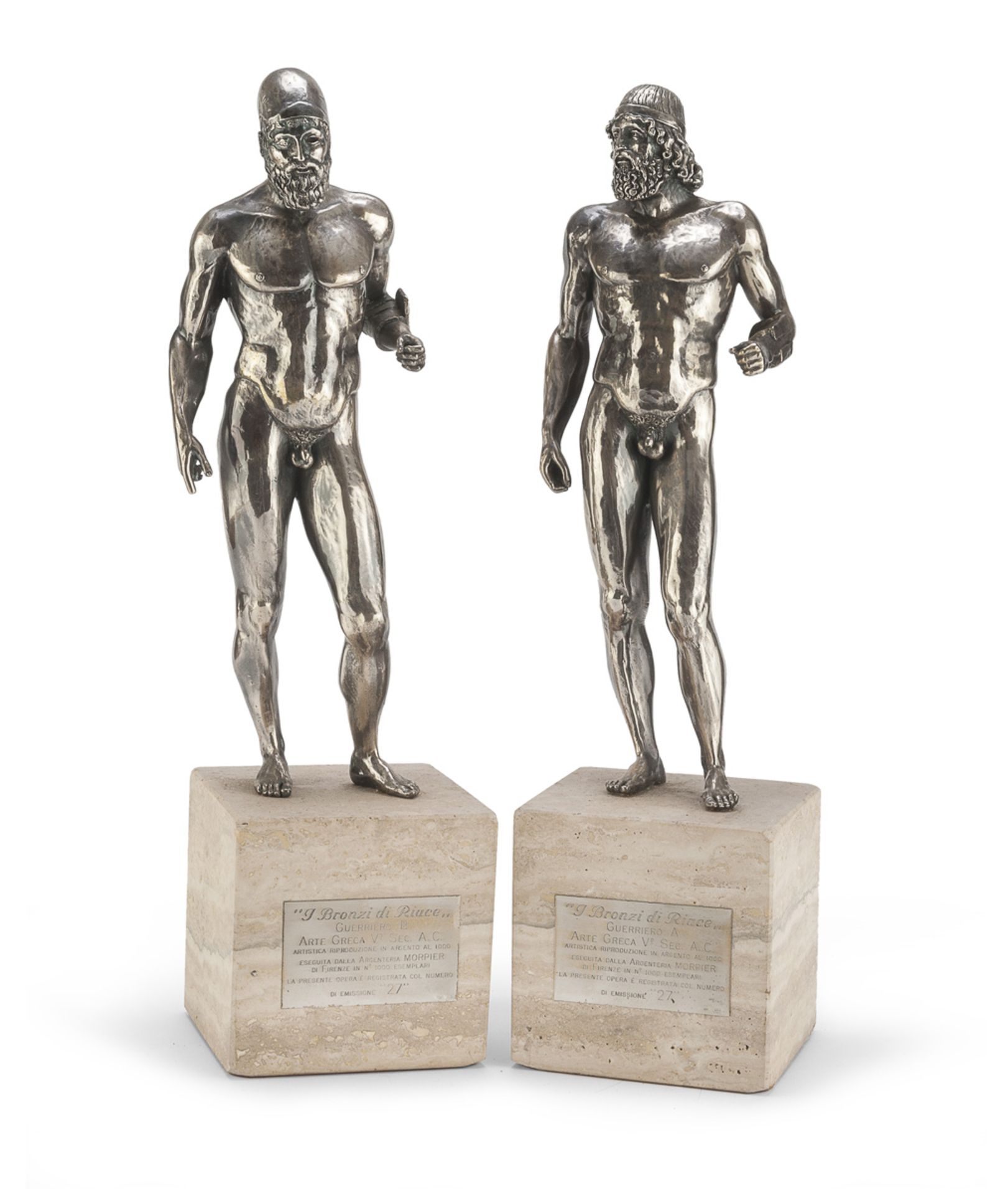 COPY OF MODELS OF THE RIACE BRONZES IN ISILVER FLORENCE POST 1968