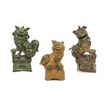 THREE CERAMIC SCULPTURES CHINA EARLY 20TH CENTURY