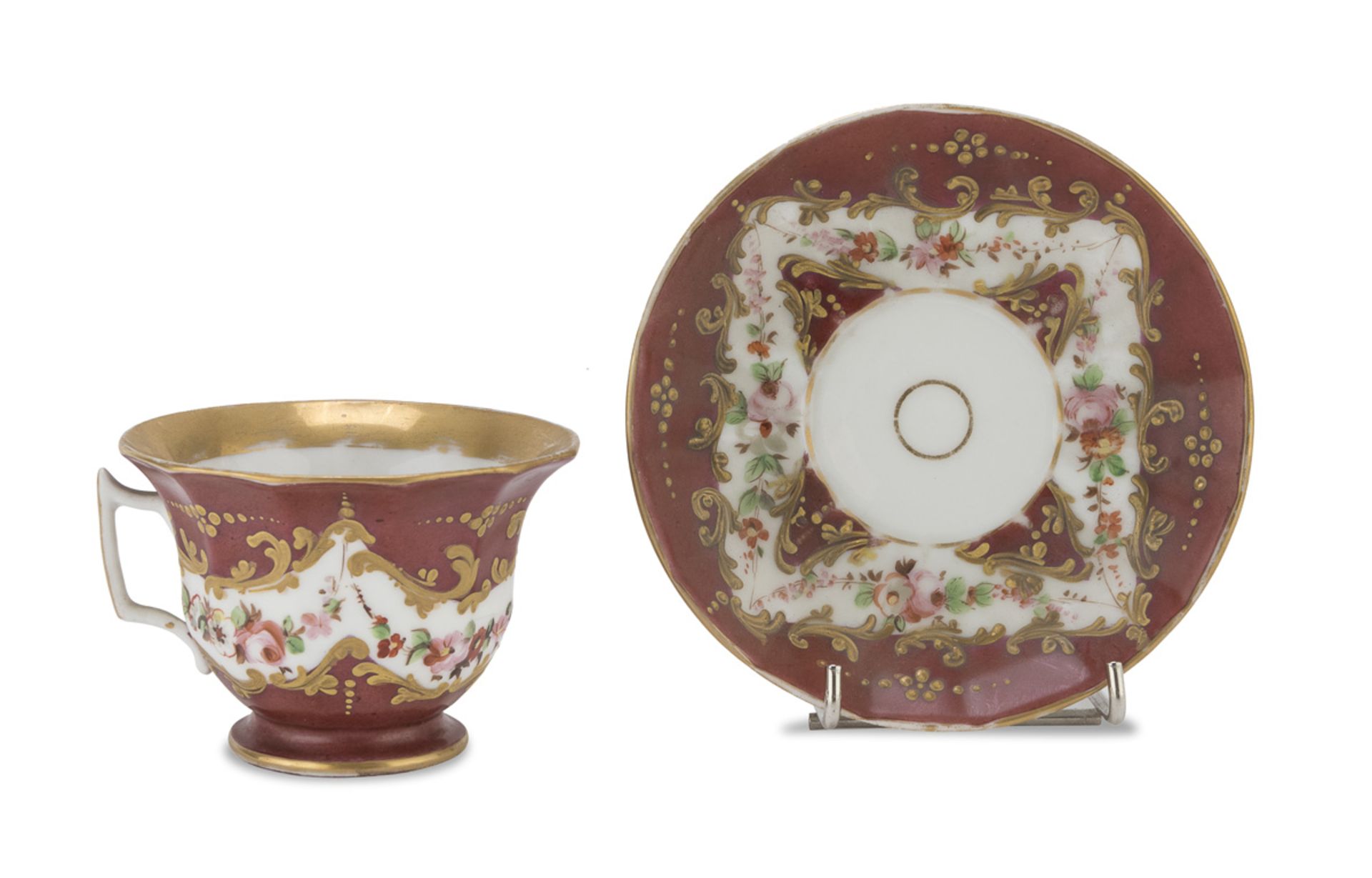 CUP AND SAUCER IN PORCELAIN 19TH CENTURY