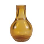A SMALL YELLOW GLASS BOTTLE CHINA 20TH CENTURY